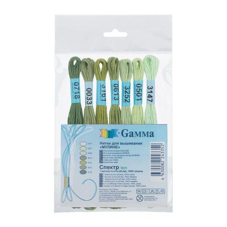 Набор мулине GAMMA "Спектр" 100% хлопок 7 x 8 м Fern MGS-335