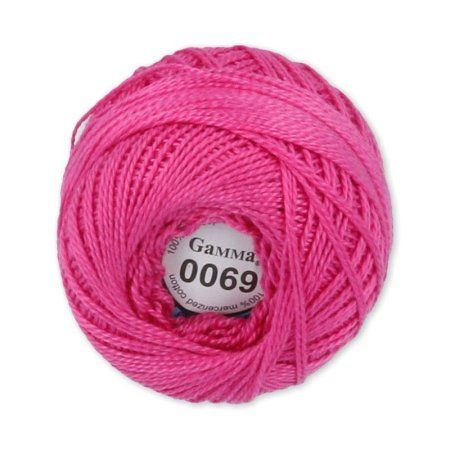 Пряжа GAMMA Ирис 100% хлопок 1 х 10 г 82 ± 3 м №0069 фуксия GAM-IRI-1-0069