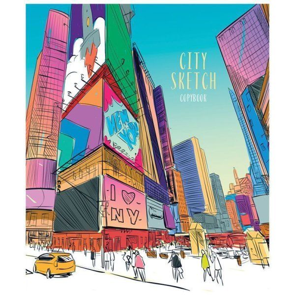 Тетрадь 96л. A5 клетка ArtSpace "Путешествия. City sketch" глянцевый УФ-лак RE-Т96кГЛ_29866