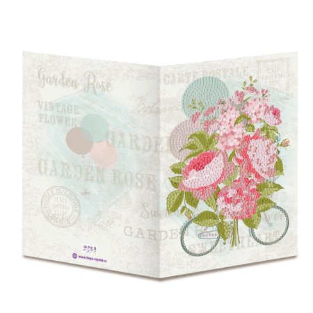 Кристальная (алмазная) мозаика ФРЕЯ открытка "Розовый букет" 13.5 х 20 см ALVO-513