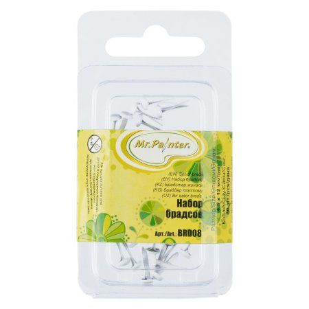 Набор брадсов Mr.Painter 4.5 x 12 мм 30 шт 07 белый BRD08-07 Набор брадсов Mr.Painter 4.5 x 12 мм 30 шт 07 белый BRD08-07