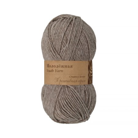 Пряжа Пехорская ПТ "Молодежная" 91% акрил, 9% полиамид 1 х 200 г 280 ± 14 м №371 натур.серый PEH-MOL-371