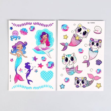 Детские тату ШКОЛА ТАЛАНТОВ "Русалки" светятся в темноте 2 листа в наборе SIM-7104944