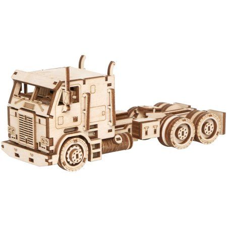 Конструктор деревянный ТРИ СОВЫ "Тягач" 14 x 5.8 x 6.5 см, 130 деталей, картонная коробка RE-ДКНС017