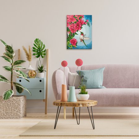 Кристальная (алмазная) мозаика ФРЕЯ на подрамнике "Колибри" 30 х 40 см ALPD-208