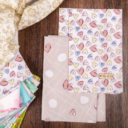 Набор тканей для пэчворка ART UZOR 50 х 50 см 2 шт «Карамельная любовь» 1872431