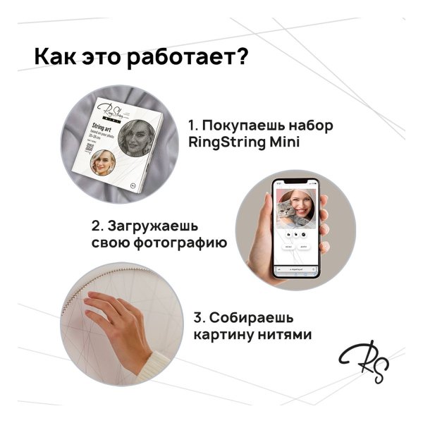 Набор для создания картины из ниток RingString Mini 35 x 35 см MAGГевис80002