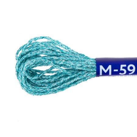 Нитки для вышивания GAMMA мулине NM металлик 6 м белый/бирюза MG-NM-59