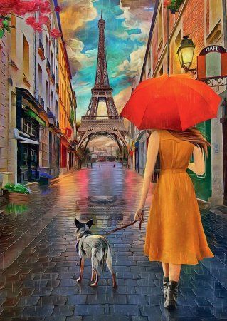 Пазл 1000 элементов ФРЕЯ "Прогулка по Парижу" PZL-1000/21