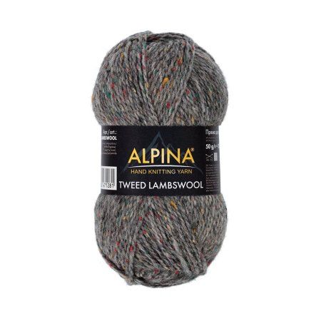 Пряжа ALPINA Tweed Lambswool 75% шерсть, 25% полиамид 1 x 50 г 150 ± 5 м №08 т.серый ALP-TWL-08