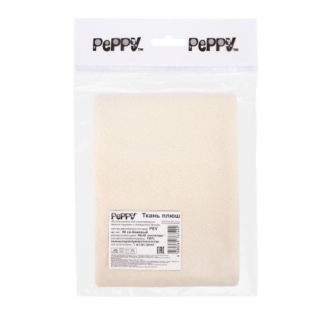 Ткань для игрушек PEPPY Плюш PEV 48 x 48 см 273 ± 5 г/м2 100% полиэстер 40 св.бежевый/lt.beige PEV-40
