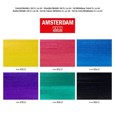 Набор акриловых красок AMSTERDAM Standard 6 цв x 20 мл, металлик RT17820504