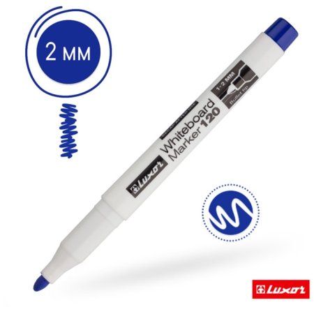 Маркер для белых досок Luxor "120" 1-2 мм, пулевидный, синий RE-3642