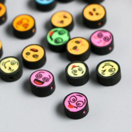 Бусины для творчества PVC "Весёлый смайлик" набор 25 шт 0.5 х 0.9 х 0.9 см SIM-9127256