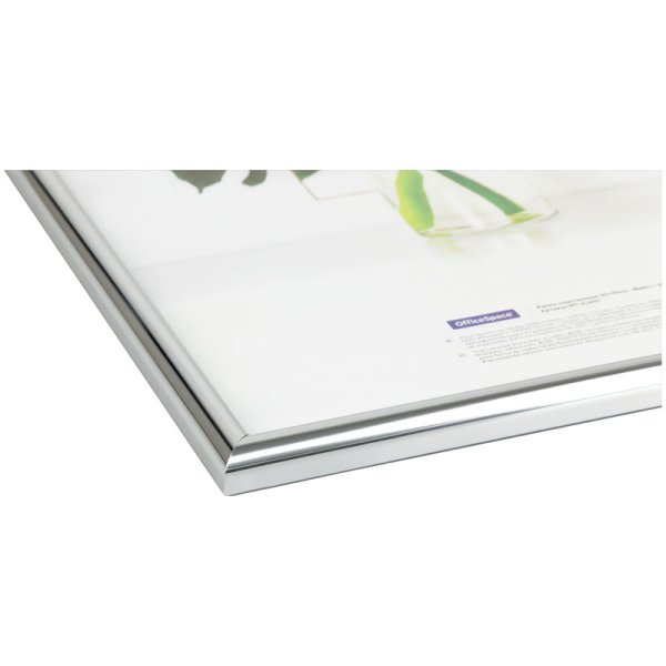 Рамка пластиковая OfficeSpace "Basic" 30 x 40 см, небьющееся стекло, серебро RE-РП_41695