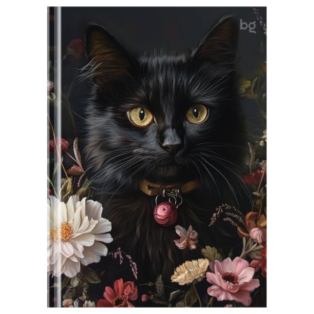 Бизнес-блокнот A6 64л. BG "Кот и цветы", soft-touch ламинация RE-ББ6т64_лc_08457