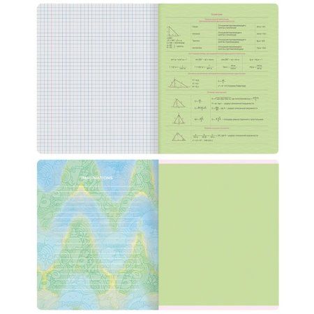 Тетрадь предметная 48л. MESHU "Candy color" - Геометрия, "софт-тач" ламинация, тиснение фольгой RE-MS_42535