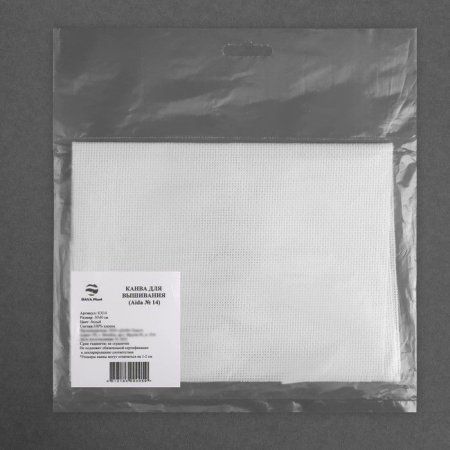 Канва для вышивания №14 100% хлопок 30 x 40 см белый SIM-7772613