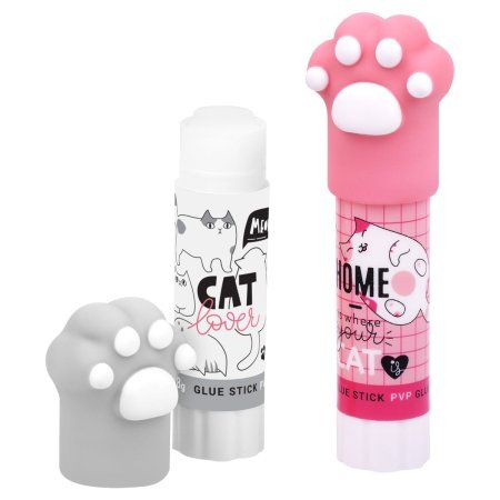 Клей-карандаш MESHU с топпером "Paw" 8 г, ассорти, ПВП RE-MS_45451