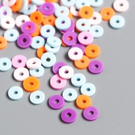 Бусины для творчества PVC "Колечки розово-персиковые" ≈ 330 шт 0.1 x 0.6 x 0.6 см SIM-9127267