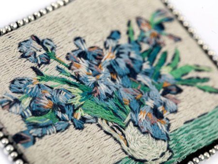 Набор для вышивания PANNA Живая картина. Брошь. Ирисы 6 х 5 см MET-JK-2262