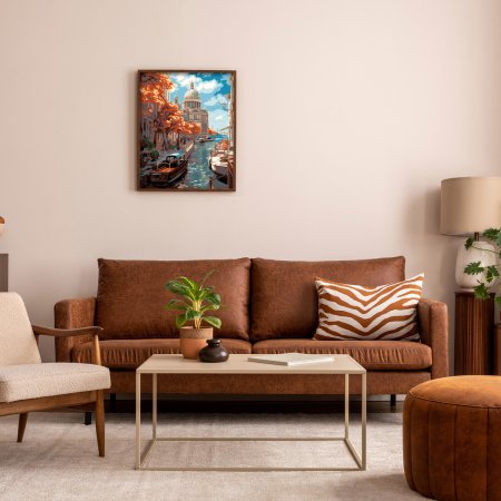 Набор для раскрашивания по номерам (холст на подрамнике) ФРЕЯ 50 х 40 см "Осень в Венеции" PNB/PL-298