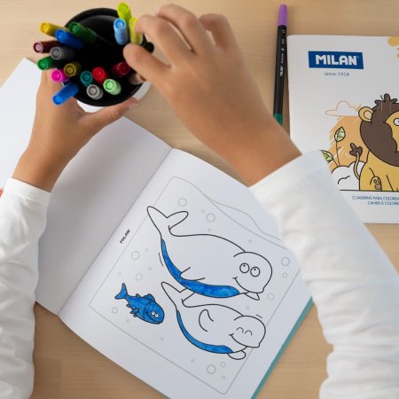 Альбом для раскрашивания MILAN "Голубая Одиссея", 20 иллюстраций, 21×21 см, с перфорацией ML-54218GC02