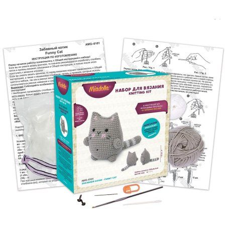 Набор для вязания "Miadolla" Забавный котик AMG-0101