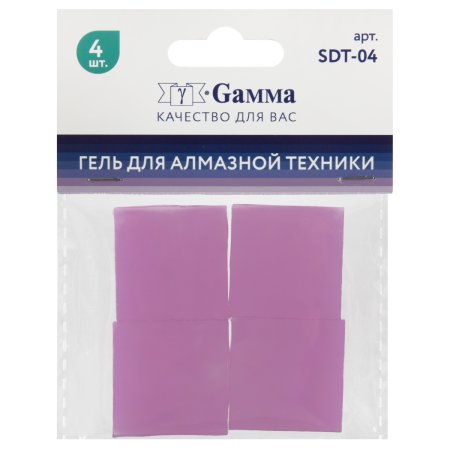 Гель для алмазной техники GAMMA силикон 3 x 3 см 4 шт, розовый, в пакете с картонным еврослотом SDT-04