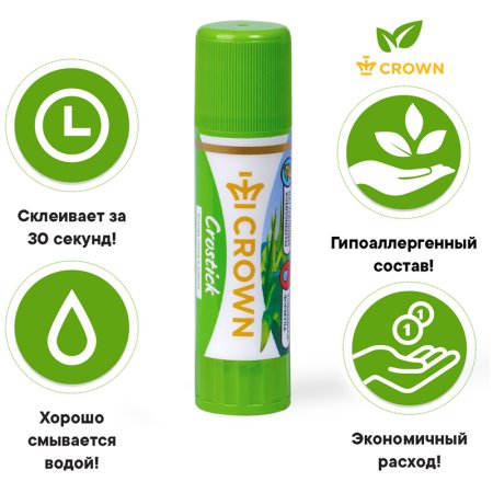 Клей-карандаш Crown "Expert" 15 г ПВП RE-CG-150 Клей-карандаш Crown "Expert" 15 г ПВП RE-CG-150