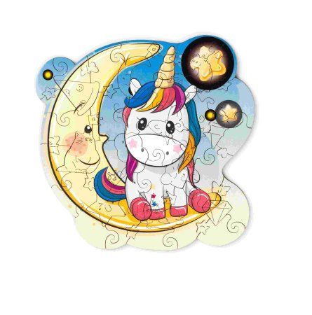 Деревянный пазл Лунный Единорог S kids (2022) MAGZ303