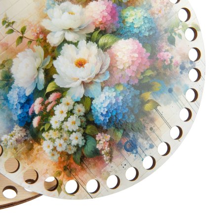 Набор донышек для вязания Love2art "Глянцевый" d 15 х 0.4 см 2 шт фанера 03 Акварель ДВ-01-03