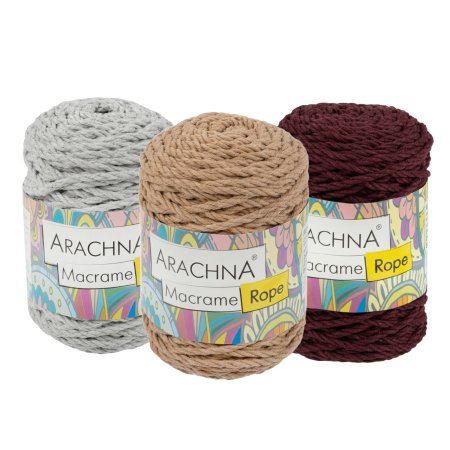 Пряжа ARACHNA Macrame Rope 70% хлопок, 30% полиэстер 120 ± 10 г 54 ± 1 м