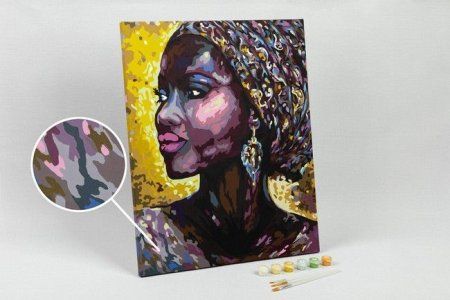 Набор для раскрашивания по номерам (холст на подрамнике) ФРЕЯ 50 х 40 см "Африканская принцесса" PNB/PL-108