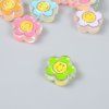 Бусины для творчества акрил "Цветочек-смайл" МИКС 10 шт 2.6 x 2.6 x 0.8 см SIM-9292017