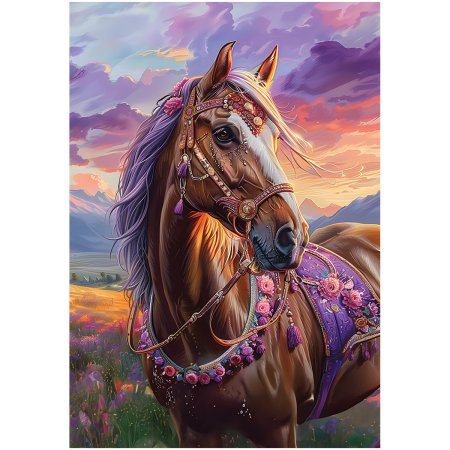 Пазл ТРИ СОВЫ 160 "Красивая лошадь с решмой" RE-ПК160_64407