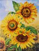 Кристальная (алмазная) мозаика ФРЕЯ на подрамнике "Подсолнухи на закате" 30 х 40 см ALPD-090