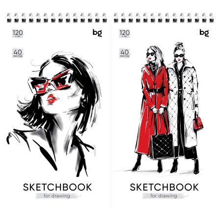 Скетчбук 40л. 105 x 195 мм BG "Fashion" 120 г/м2, на гребне RE-С A540гр_58922