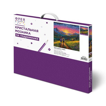 Кристальная (алмазная) мозаика ФРЕЯ на подрамнике "Прогулка в горах" 40 х 40 см ALPD-303