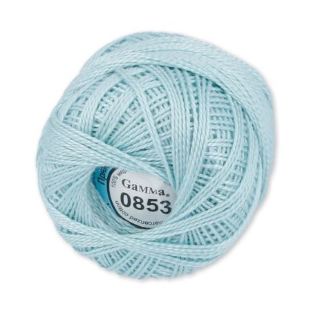 Пряжа GAMMA Ирис 100% хлопок 1 x 10 г 82 ± 3 м №0853 св.голубой GAM-IRI-1-0853