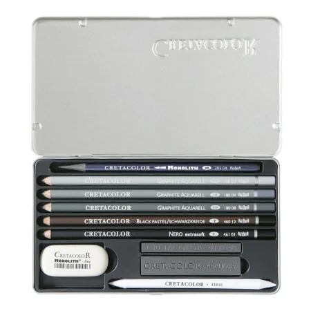 Набор для графики CRETACOLOR Artino Graphite 10 предметов, мет.пенал CR40021 Набор для графики CRETACOLOR Artino Graphite 10 предметов, мет.пенал CR40021