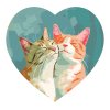 Картина по номерам на фигурном холсте ТРИ СОВЫ "Влюбленные котики" форма сердце, с акриловыми красками и кистями RE-FCF30_00001