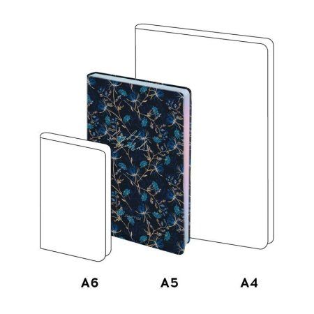 Ежедневник недатированный A5 136л. Greenwich Line "Night garden. Blue" кожзам, тон. блок RE-ENA5_44973