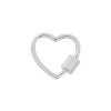 Замок "карабин" декоративный "сердце" ZLATKA 18 х 19 мм 1 шт №01 под серебро FMK-V02-01