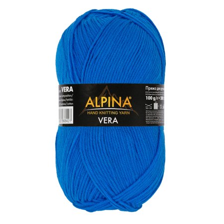 Пряжа ALPINA Vera 55% акрил, 45% хлопок 1 х 100 г 280 ± 15 м №19 синий ALP-VER-19