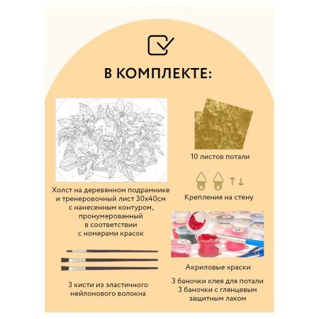 Картина по номерам на холсте ТРИ СОВЫ "Лимоны" 30 x 40 см с поталью, акриловыми красками и кистями RE-КХп_48130