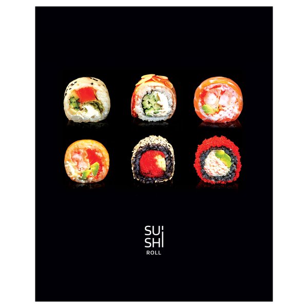 Тетрадь 48л. A5 клетка BG "Sushi roll" выб.лак RE-Т5ск48_вл_12711