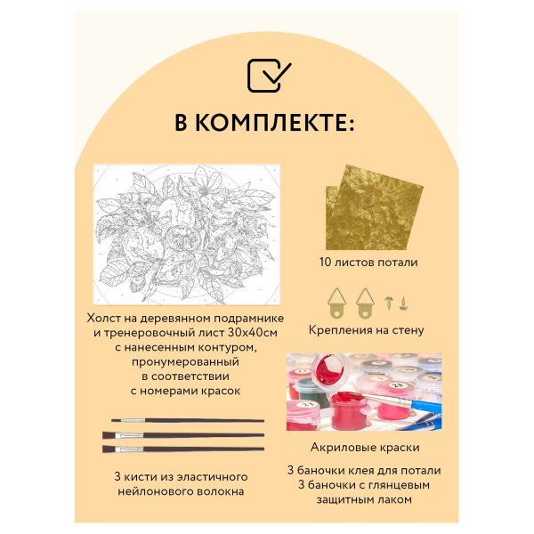 Картина по номерам на холсте ТРИ СОВЫ "Лимоны" 30 x 40 см с поталью, акриловыми красками и кистями RE-КХп_48130