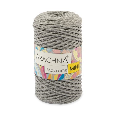 Пряжа ARACHNA Macrame Mini 80% хлопок, 20% полиэстер 1 x 250 г 200 м №42 серый меланж ARA-MAC-42