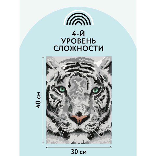 Картина по номерам на картоне ТРИ СОВЫ "Бенгальский тигр" 30 x 40 см, краски, кисть RE-КК_44025